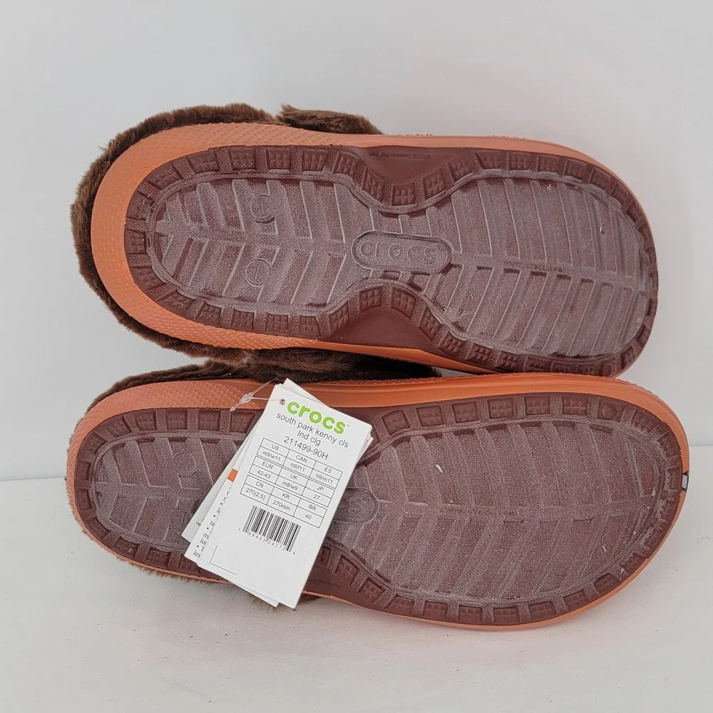 South Park Crocs Kenny Classic Lined Clog Orange Faux Fur Mens 9 W 11